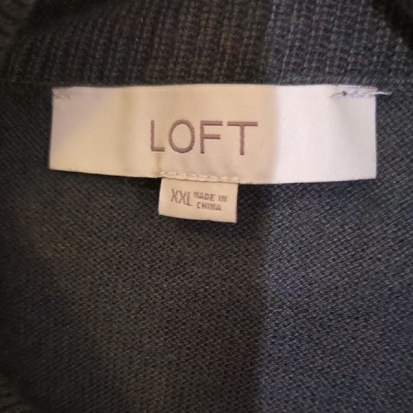 LOFT Charcoal Cowl Neck Sweater - Picture 3 of 4